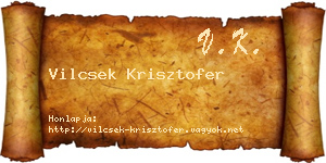 Vilcsek Krisztofer névjegykártya