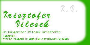 krisztofer vilcsek business card